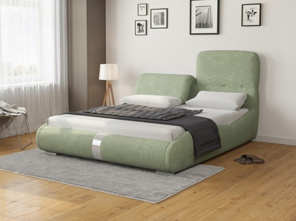Кровать в спальню Лукка 200х200, Велюр (Лофти Олива) в Элисте - изображение