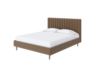 Двуспальная кровать Madison lite 160x200, Велюр (Forest 514 Светло-коричневый) в Элисте