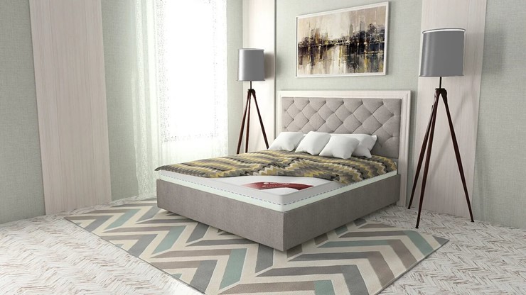 Двуспальная кровать Манхэттен 180х200 (с основанием), с высотой спинки - 130 см в Элисте - изображение 2