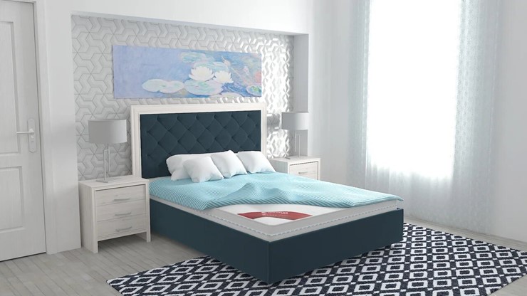 Двуспальная кровать Манхэттен 180х200 (с основанием), с высотой спинки - 130 см в Элисте - изображение 4