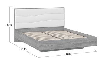 Кровать спальная Миранда тип 1 (Дуб Гамильтон/Белый глянец) в Элисте - предосмотр 1