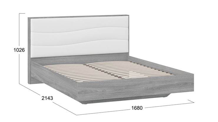 Кровать спальная Миранда тип 1 (Дуб Гамильтон/Белый глянец) в Элисте - изображение 1