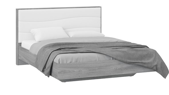 Кровать спальная Миранда тип 1 (Дуб Гамильтон/Белый глянец) в Элисте - изображение