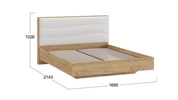 Двуспальная кровать Миранда тип 1 (Дуб крафт золотой/Белый глянец) в Элисте - предосмотр 1
