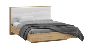 Двуспальная кровать Миранда тип 1 (Дуб крафт золотой/Белый глянец) в Элисте