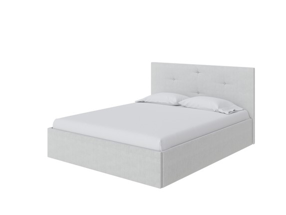 Спальная кровать Mono Plus 160х200, Рогожка (Тетра Молочный) в Элисте - изображение