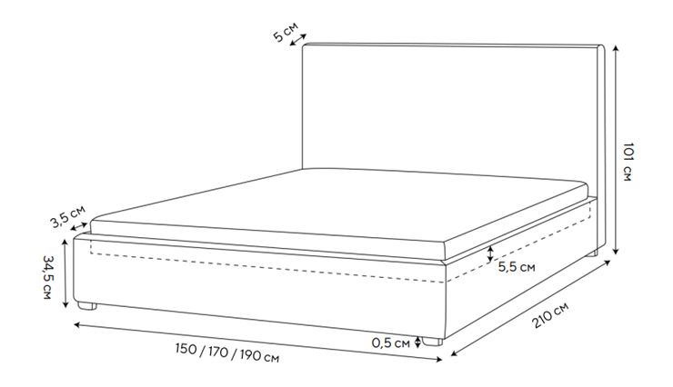 Двуспальная кровать Mono Plus 160х200, Велюр (Monopoly Горячий шоколад (237)) в Элисте - изображение 1