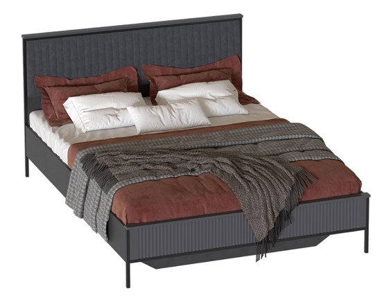 Кровать в спальню Нора, 1600 (Металл бруклин/Графит) в Элисте - изображение