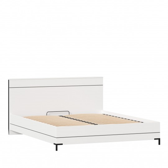 Спальная кровать Норд 1600 ЛД 677.120.000.015 с основанием, Белый/Черный в Элисте - изображение 1