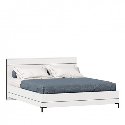 Спальная кровать Норд 1600 ЛД 677.120.000.015 с основанием, Белый/Черный в Элисте - изображение