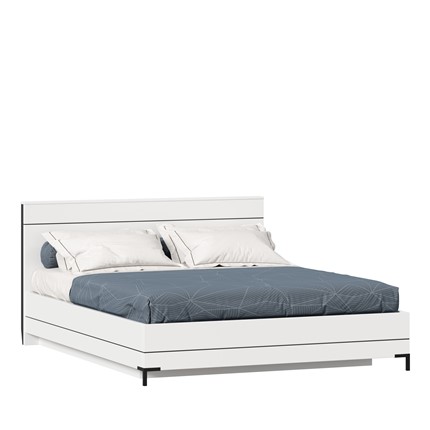 Кровать в спальню Норд 1600 ЛД 677.120.000.016 с подъемным механизмом, Белый/Черный в Элисте - изображение