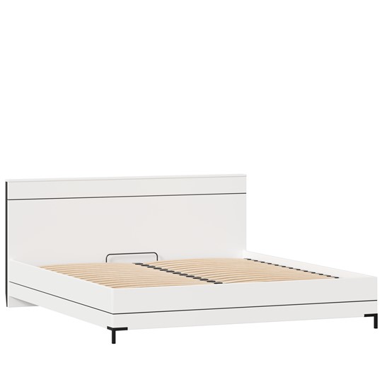 Спальная кровать Норд 1800 ЛД 677.150.000.020 с основанием, Белый/Черный в Элисте - изображение 1