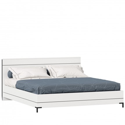 Спальная кровать Норд 1800 ЛД 677.150.000.020 с основанием, Белый/Черный в Элисте - изображение