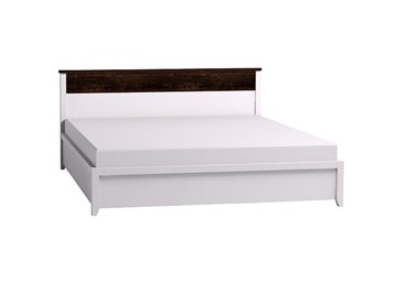 Двуспальная кровать Норвуд 31 с гибкими ламелями металл, Белый-Орех шоколадный в Элисте - предосмотр