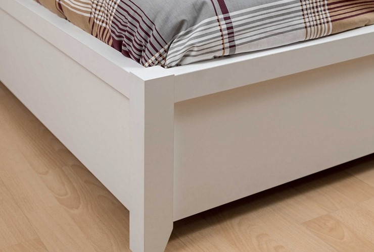 Кровать Норвуд 32 с гибкими ламелями металл, Белый-Орех шоколадный в Элисте - изображение 3