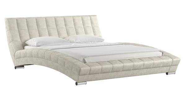 Кровать спальная Оливия 160 арт. Дарлинг айвори (светлый серо-бежевый) с основанием в Элисте - изображение