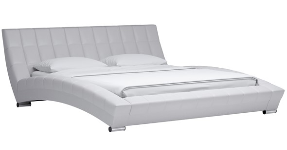 Кровать 2-спальная Оливия 180 арт. Марика 483 к/з (белый) с основанием в Элисте - изображение