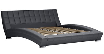 Двуспальная кровать Оливия 180 арт. Марика 485 к/з (серый) с основанием в Элисте - предосмотр 2