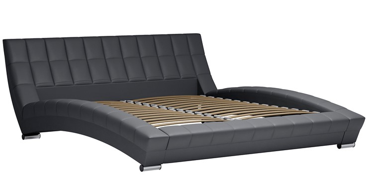 Двуспальная кровать Оливия 180 арт. Марика 485 к/з (серый) с основанием в Элисте - изображение 2