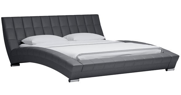 Двуспальная кровать Оливия 180 арт. Марика 485 к/з (серый) с основанием в Элисте - изображение