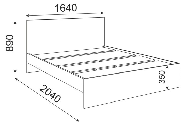 Кровать в спальню Осло М14 с настилами Лайт (Цемент светлый) в Элисте - изображение 1