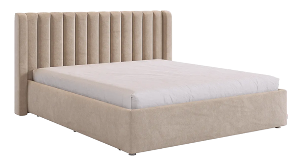 Кровать 2-спальная с основанием Ева (капучино (велюр)) в Элисте - изображение
