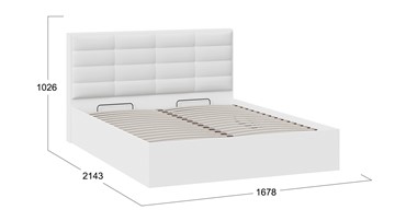 Спальная кровать с подъемным механизмом Агата тип 1 (Белый) в Элисте - предосмотр 3