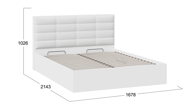 Спальная кровать с подъемным механизмом Агата тип 1 (Белый) в Элисте - изображение 3