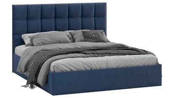 Кровать двуспальная с подъемным механизмом Эмбер (Микровелюр Wellmart Blue) в Элисте