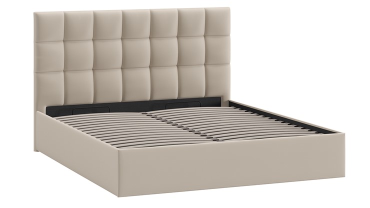 Кровать 2-спальная с подъемным механизмом Эмбер (Велюр Confetti Cream) в Элисте - изображение 1