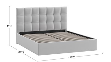Кровать с подъемным механизмом Эмбер (Велюр Confetti Silver) в Элисте - предосмотр 3