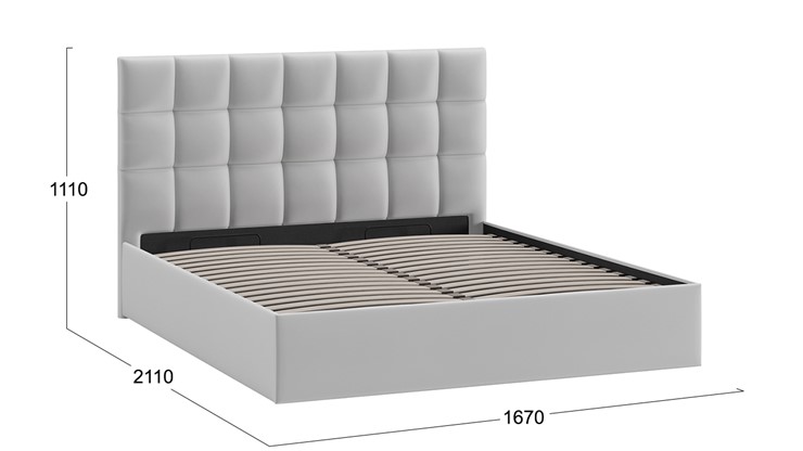 Кровать с подъемным механизмом Эмбер (Велюр Confetti Silver) в Элисте - изображение 3