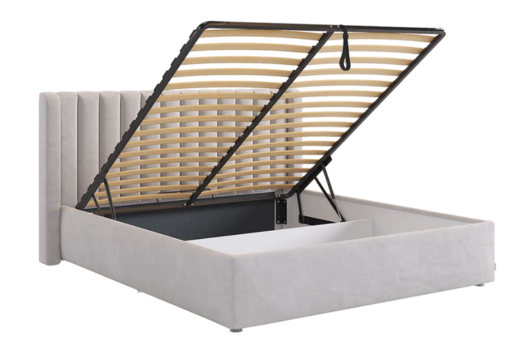 Спальная кровать с основанием Ева (галька (велюр)) в Элисте - изображение 1