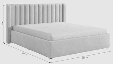 Кровать 2-спальная с подъемным механизмом Ева (галька (велюр)) в Элисте - предосмотр 4