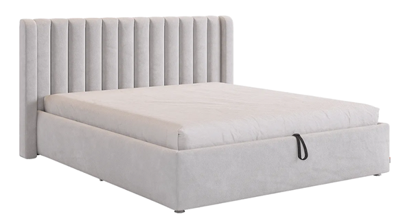 Кровать 2-спальная с подъемным механизмом Ева (галька (велюр)) в Элисте - изображение