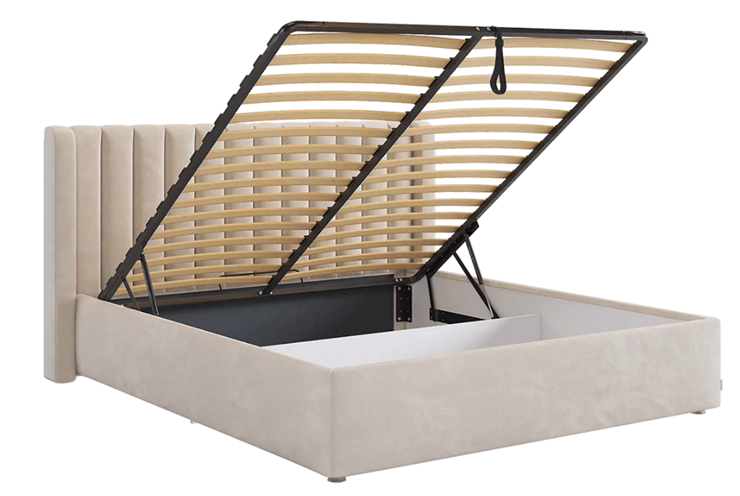 Кровать спальная с подъемным механизмом Ева (крем (велюр)) в Элисте - изображение 2