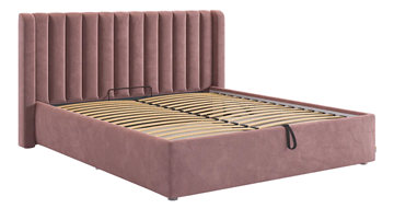 Спальная кровать с подъемным механизмом Ева (пудра (велюр)) в Элисте - предосмотр 1