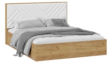 Кровать двуспальная с подъемным механизмом Хилтон Тип 1 с заглушиной (Дуб крафт золотой/Белый) в Элисте