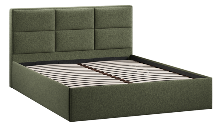 Кровать двуспальная с подъемным механизмом Стелла тип 1 (Микровелюр Jercy Deep Green) в Элисте - изображение 1