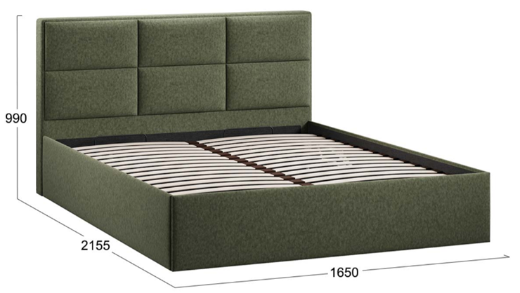 Кровать двуспальная с подъемным механизмом Стелла тип 1 (Микровелюр Jercy Deep Green) в Элисте - изображение 3