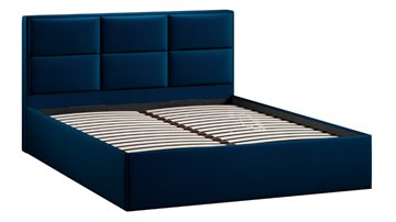 Кровать спальная с подъемным механизмом с заглушиной Стелла тип 1 (Велюр Confetti Blue) в Элисте - предосмотр 1