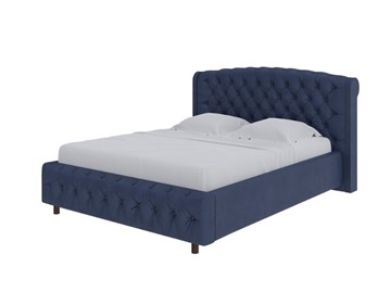 Спальная кровать Salvatore 200x200, Экокожа (Темно-синий) в Элисте