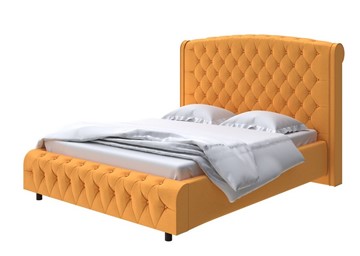 Кровать 2-спальная Salvatore Grand 140x200, Велюр (Scandi Cotton 18 Шафран) в Элисте
