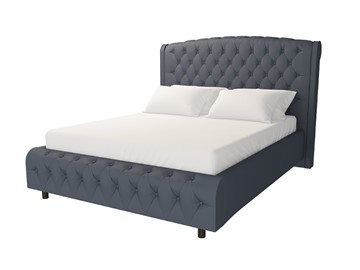 Кровать спальная Salvatore Grand 160x200, Экокожа (Темно-серый) в Элисте