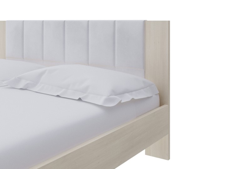 Кровать 2-спальная Soft 140x200, Дуб Шамони с экокожей белой в Элисте - изображение 2