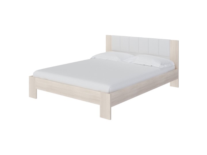 Кровать 2-спальная Soft 140x200, Дуб Шамони с экокожей белой в Элисте - изображение 1
