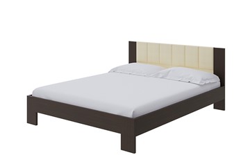Спальная кровать Soft 140x200, ЛДСП Венге+экокожа (Дуб Венге/Athens Светло-бежевый) в Элисте