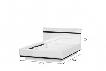 Кровать Соло универсальная 1,6х2,0, белый/белый глянец/венге в Элисте - предосмотр 1