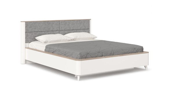 Кровать 2-х спальная Стефания 1600 с кроватным основанием ЛД 413.150, Дуб Маувелла PR/Белый в Элисте - изображение