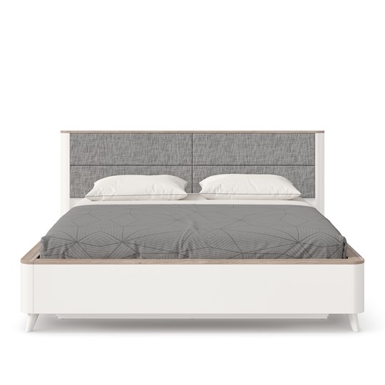 Спальная кровать Стефания 1600 с подъемным механизмом ЛД 413.140, Дуб Маувелла PR/Белый в Элисте - изображение 1